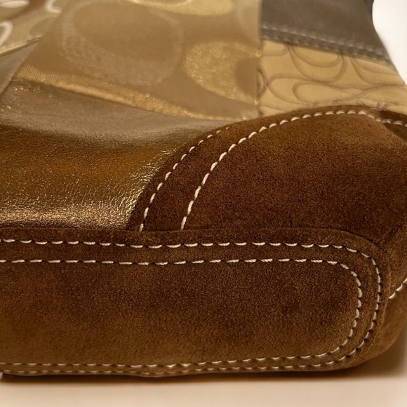 Stunning Coach Patchwork Logo Brown Shoulder Bag - Excellent Condition! - Picture 12 of 15